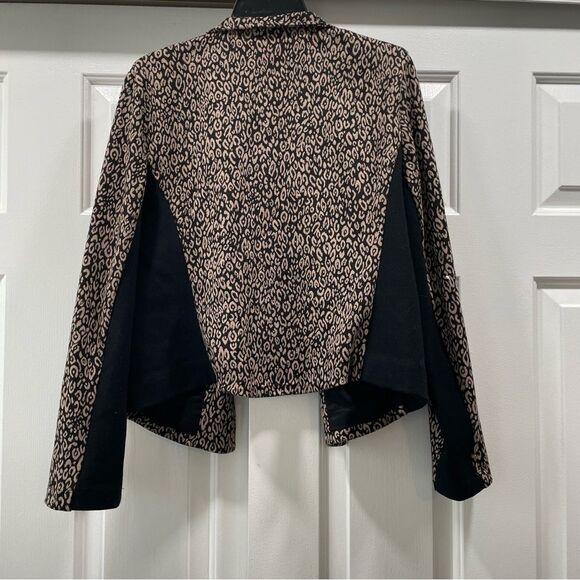 Chico’s Leopard Cheetah Moto Blazer Size 2 / Large (12) - Picture 3 of 10